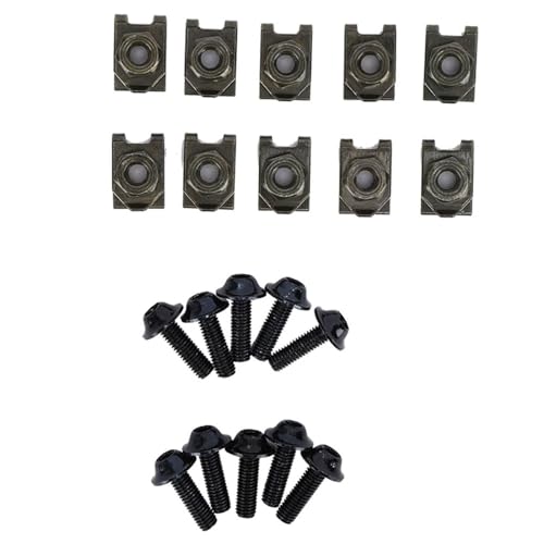 M5 Motorcycle Fairing Kit 5x16mm Aluminum Fairing Bolts with Speed Clip Nut Fastener Set Universal Body Panel Mounting Screws for Motorcycle Scooter Replacement Hardware