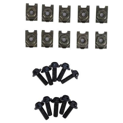 M5 Motorcycle Fairing Kit 5x16mm Aluminum Fairing Bolts with Speed Clip Nut Fastener Set Universal Body Panel Mounting Screws for Motorcycle Scooter Replacement Hardware