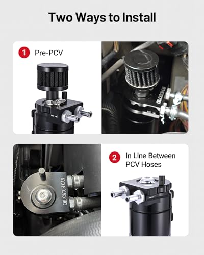 EVIL ENERGY Fuel Pressure Regulator 6AN EFI Bypass Return Adjustable (20-75PSI, 75-120PSI) Bundle with Oil Catch Can Kit