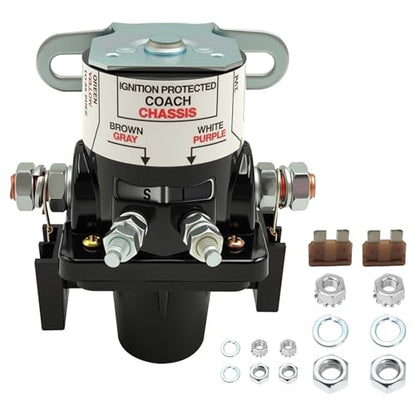 Upgrade 0100055000 Starter Solenoid Relay, Compatible with RV Automobile Battery Disconnect Relay Switch 12v Latching Solenoid Replace 01-00055-000 - size: 01-00055-000