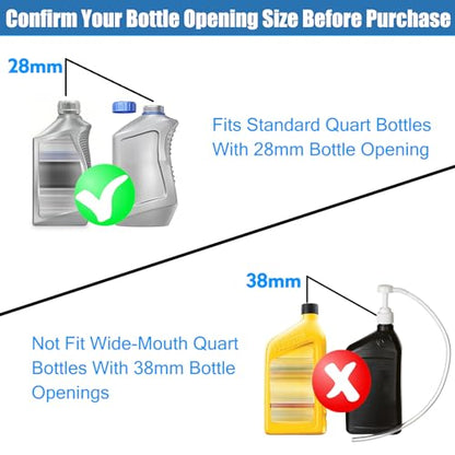 Bentolin Lower Unit Gear Oil Pump for Standard Quart Bottles Come with 8mm 10mm Metal Adapters, Fit Foreign Made Boat Outboard Motors,Transfer Gear Oil,Transmission and Differential Fluid (28mm)