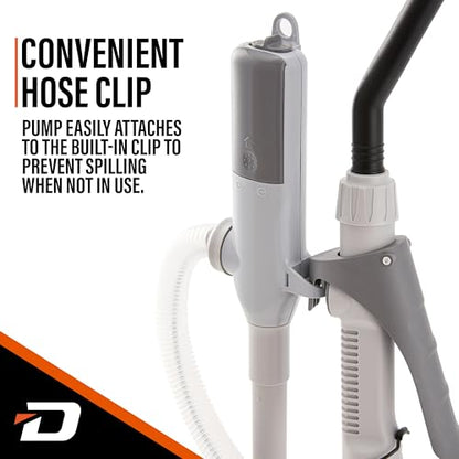 Deway Battery-Powered Stick Transfer Pump, Flow Control Nozzle, 39 In Hose - style: Hand-Trigger Nozzle