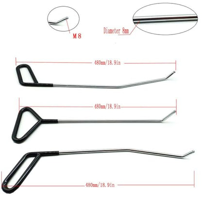 Paintless Dent Repair Tools Dent Removal Rods with Awl Head Paintless Dent Removal Kit Car Auto Body Dent Removal of Hail Dents and Door Ding (3pcs Rod 20 pcs Pen)
