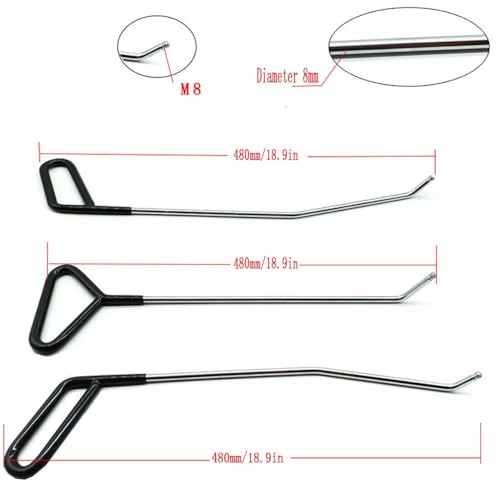 Paintless Dent Repair Tools Dent Removal Rods with Awl Head Paintless Dent Removal Kit Car Auto Body Dent Removal of Hail Dents and Door Ding (3pcs Rod 20 pcs Pen)