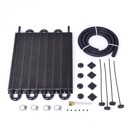 Universal 5/16" Transmission Oil Cooler, 8 Pass Tube and Fin Cooler Kit Aluminum Black - color: 8 Pass Black