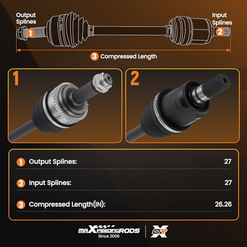 maXpeedingrods Front Left CV Axle Assembly for Hyundai Elantra - size: for 66-3768
