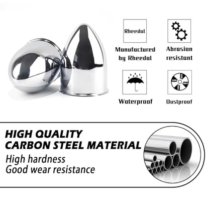 2Pcs 3.15" OD 4.5" H Pointed Top Trailer Wheel Center Caps for Rim - color: Chrome, size: 3.15" OD 4.5" H