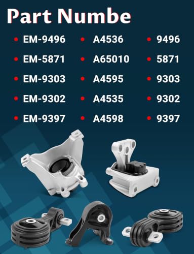 Engine & Transmission Mount Set for 2007-2011 CR-V 2.4L 4WD - size: 2007-2011 H-onda CR-V 2.4L 4WD