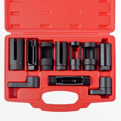 DAYUAN 10Pcs Oxygen Sensor Socket Set Oil Pressure Sending Unit Removal Kit - size: 10Pcs-Red