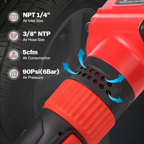 1/2'' Angle Impact Wrench, 910 ft-lbs Torque, Compact Lightweight 3.63 lb - size: ‎1/2 inch | 910 ft-lbs