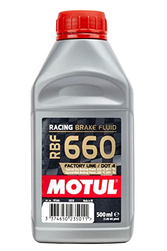 Motul RBF 660 Racing Brake Fluid – DOT 4, 100% Synthetic Racing Brake Fluid - 500ml Bottle (101667)
