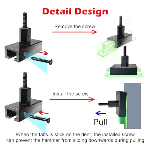WOYO PDR200 PDR Slide Hammer Dent Puller with Cold Glue & 3pcs Stainless Steels Tabs & Long Tabs Adapter & 2pcs Handle Cover, Car Dent Removal Tool Automotive Repair Dent Kits