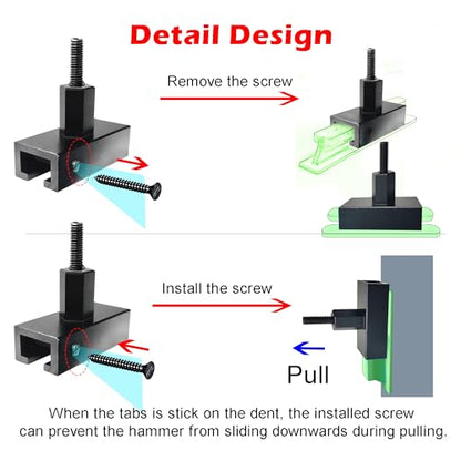 WOYO PDR200 PDR Slide Hammer Dent Puller with Cold Glue & 3pcs Stainless Steels Tabs & Long Tabs Adapter & 2pcs Handle Cover, Car Dent Removal Tool Automotive Repair Dent Kits