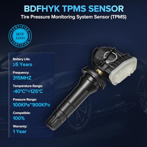 BDFHYK Tire Pressure Sensor 315Mhz Programmed TPMS Sensors Compatible with 2015-2020 Lincoln, F-150 Mustang Edge Expedition Fusion Flex GT Ranger Explorer Fiesta, MKX Continental, F2GZ-1A189-A - style: JX7T1A180A*4