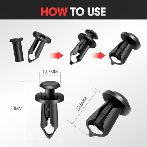 DNA Motoring 35pcs Engine Under Cover Splash Shield Guard Body Bolts, Bumper Fender Rivet Car Retainer Fastener Clips Compatible with Infiniti Nissan G35 G37 FX35 FX45 EX35 370Z 350Z, TOOLS-00735 - style: 35pcs