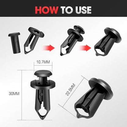 DNA Motoring 35pcs Engine Under Cover Splash Shield Guard Body Bolts, Bumper Fender Rivet Car Retainer Fastener Clips Compatible with Infiniti Nissan G35 G37 FX35 FX45 EX35 370Z 350Z, TOOLS-00735 - style: 35pcs