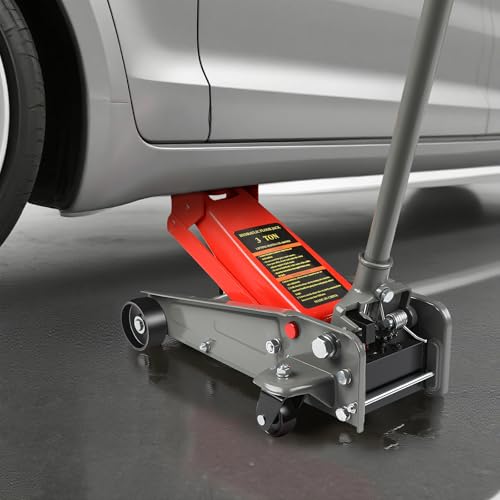 LARBANKE 3 Ton Hydraulic Floor Jack,Lift Range: 5.31''-18.11'',6600Lbs,Red
