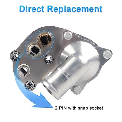 4L5E8A586AB Aluminum Thermostat Housing Compatible with 01-05 Ford Explorer - size: SK121093