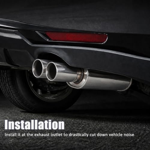 Catekro Exhaust Muffler Y Pipe 2.5" Inlet 3" Dual Outlet 21.3" Length - color: 1 Inlet to 2 Outlet