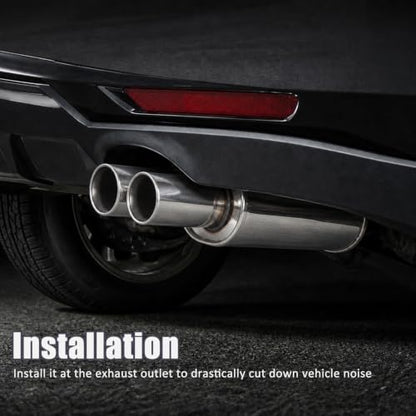 Catekro Exhaust Muffler Y Pipe 2.5" Inlet 3" Dual Outlet 21.3" Length - color: 1 Inlet to 2 Outlet