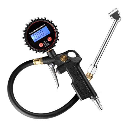 CZC AUTO Digital Tire Inflator Pressure Gauge, LED Display, Dual Head Chuck