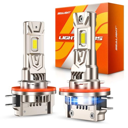 SEALIGHT H11B LED Bulbs, 60000LM H11B LED Fog Light Bulbs,1000% Ultra-Bright H8B H9B LED Fog Light Replacement, 80,000H Lifespan, 1:1 Mini Design Non-Polarized, Pack of 2 - color: White, size: H11B