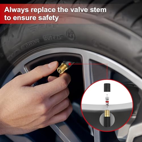 SUNSOUL TR413 Brass Stem EPDM Rubber Snap-in Tire Valve Stems for 0.453 Inch 11.5mm Rim Holes, Pack of 5pcs Valves - color: TR413-5pcs