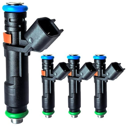 Set of 4 Upgraded 2 Holes Fuel Injectors Fits for Jeep: Cherokee/Compass/Renegade, For Ram Promaster City, Chrysler 200, Fiat 500X, Dodge Dart, 2014-2023, 2.4L 2.0L,OEM# 4593986AB.