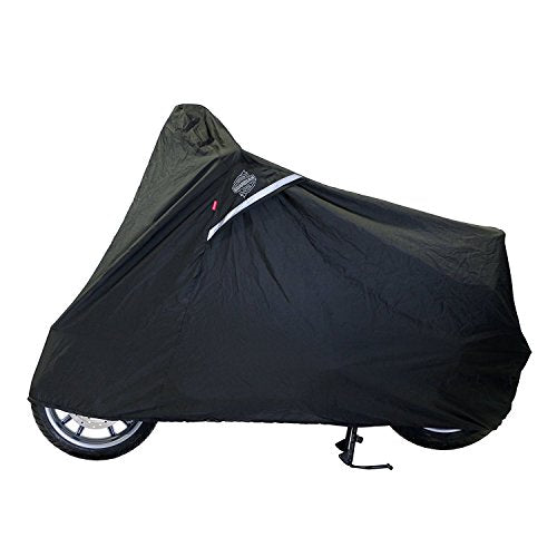 Dowco Guardian WeatherAll Plus Scooter Cover | Black | All Season professional Grade, Waterproof, UV Protection, Heat Safe, Breathable, Reflective Moisture vent. Storage bag, Wheel lock slot - size: Large