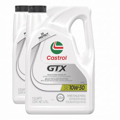 Castrol GTX 10W-30 Conventional Motor Oil, 5 Quarts (Pack of 2) - size: 5 Quarts (Pack of 2)