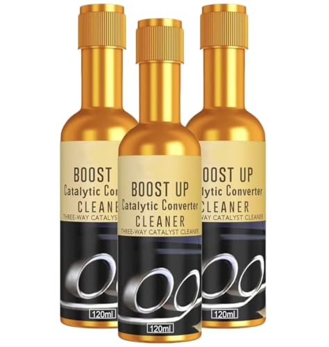3Pcs Catalytic Converter Cleaner, Exhaust System Pipe Carbon Removal Treatment Additive, Fuel System Cleaner Oil Additive for Gas and Diesel Cars