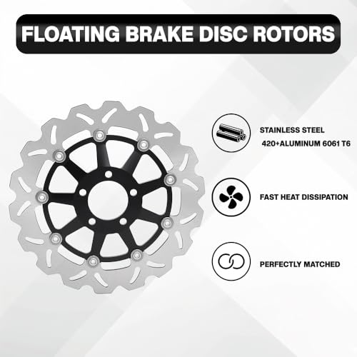 Front Rear Brake Disc Rotors Pads for HONDA CBR 600 F3 CBR600F3 1995-1998 - color: Black