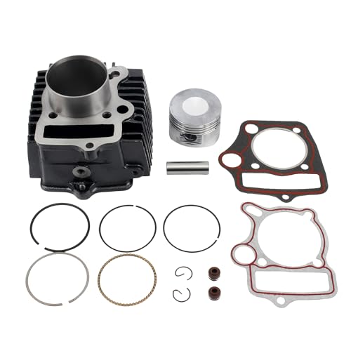 52.4mm Cylinder Assembly with Gaskets and Piston Ring Rebuild Kit for 4-Stroke 1P52FMH Horizontal Engine 110cc ATV Dirt Pit Bike Go Karts Quad 4 Wheeler Dune Buggys Motorcycle - color: Cylinder Assembly with Piston