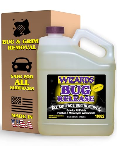 Wizards Bug Release - All Surface Bug Remover and Wash for All Vehicles - Softens and Neutralizes Acidic Bug Protein - Doubles as Spot Cleaner and Pre-Soak Car Cleaner - 1 Gallon - size: 128 Fl Oz (Pack of 1)