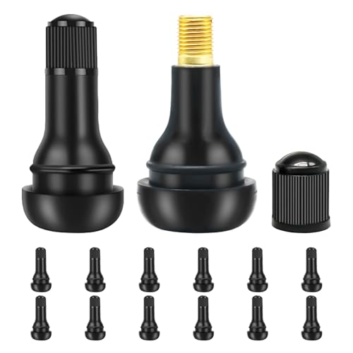 12PCS TR415 Tubeless Valve Stem Rubber Snap Valve Stem Black Standard Length Replacement Tire Valve Stem for Tubeless Rim Holes for Automotive Tires for Standard Vehicle Tires DD008-415 - size: TR415