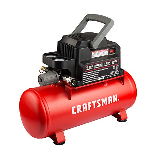 Craftsman 2 Gallon Portable Air Compressor, Oil-Free 125 PSI Hot Dog