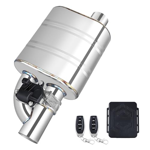3 Inch Valved Muffler Electric Exhaust Cutout with Muffler Cat Back Exhaust System Kit - color: Single Pack, size: 3" (1pc, Single Valve)