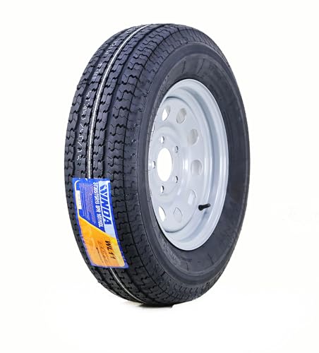 WINDA Trailer Tire & Wheel ST205/75R15 8-Ply D 107L w/ 5X5 Silver Mod Rim - size: ST205/75R15 /5x5