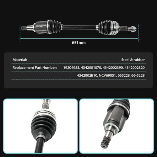 Front Left CV Axle Compatible with Corolla 2009-2019 66-5228
