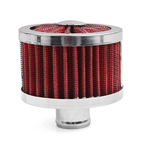 23mm Car Air Filter Universal Cold Air Intake Filter High Flow Vent Valve Cover Breather Filter (Red) - color: Red
