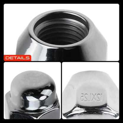 A-Premium Front & Rear M12-1.25 Wheel Lug Nuts, Set of 20 - size: M12x1.25