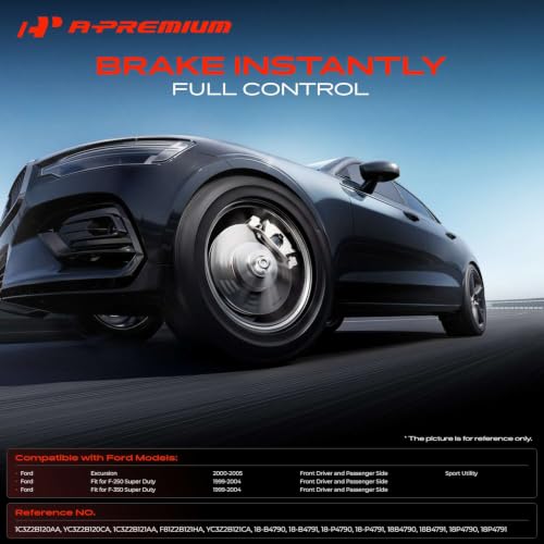 A-Premium Front Left and Right Side Disc Brake Caliper with Bracket - style: Front Driver and Passenger