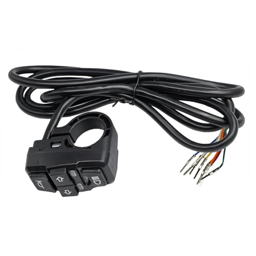 Motorcycle Head Light Turn Switch, 3-in-1 Motorbike Handlebar Headlights Horn Turn Signal Switch, Scooter Light Horn Turning On Off Control Button Set, Fits Motorbike E-Bike E-Scooter