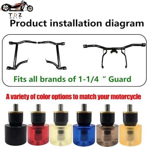 TDZ Motorcycle Decorative Wheel Install on 1-1/4" Engine Saddlebag Guard for Harley & Any Other Brand 1.25” Crash bar, Violet Wheel - color: A-Violet Wheel