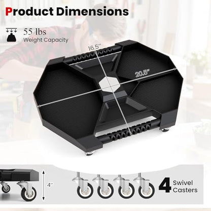 Goplus Rolling Tool Tray, Under Car Magnetic Moving Tray with 4 Swivel Casters, 55 LBS Capacity Caddy Tray, Tool Tray Creeper for Garage, Workshop, Automotive Repair, Mechanics - size: 20.5" x 16.5" x 4"