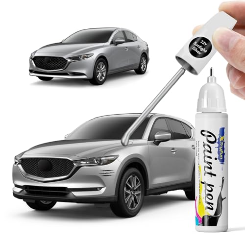 22V Sunlight Silver Touch Up Paint Compatible with Mazda - color: 22V Sunlight Silver