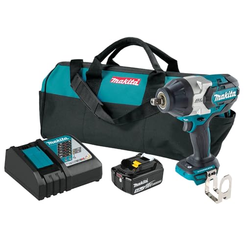 Makita XWT19T 18V LXT® Lithium-Ion Brushless Cordless 3-Speed 1/2" Sq. Drive Impact Wrench Kit w/Detent Anvil (5.0Ah) - style: Impact Wrench Kit