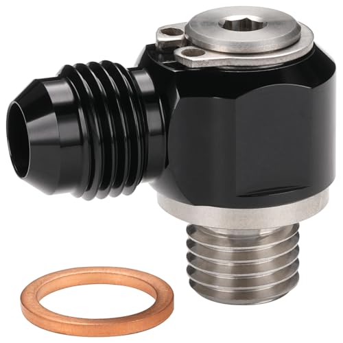 6AN Male Flare Banjo to M12x1.5 Stainless Steel Banjo Bolt Assembly Fitting Adapter Black - size: 6AN to M12x1.5