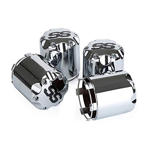 10L0L Universal Golf Cart SS Wheel Center Cap Cover for Yamaha, EZGO, Club Car, 4 PCS (Chrome) - color: Silver
