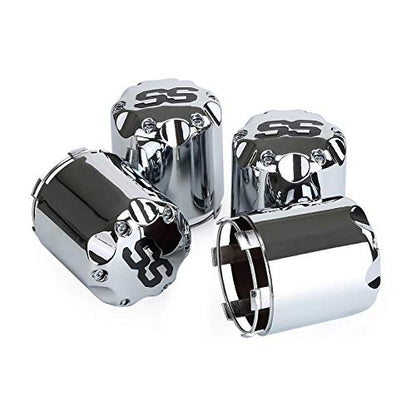 10L0L Universal Golf Cart SS Wheel Center Cap Cover for Yamaha, EZGO, Club Car, 4 PCS (Chrome) - color: Silver